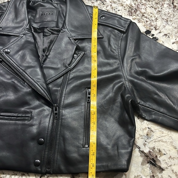 Blank NYC Black Leather Moto Jacket Asymmetrical Zipper - Picture 13 of 14